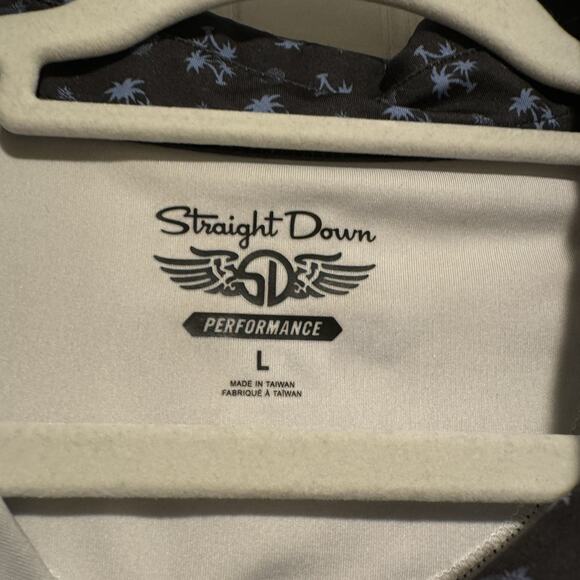 Straight Down Performance Golf Polo Tropical Palm Trees Pineapple Mens Large - Picture 4 of 6